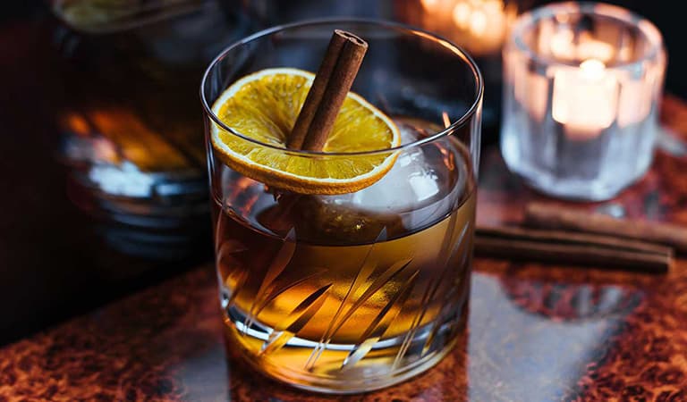 Cinnamon Rosemary Old Fashioned At Bear's Den Resort Orlando.