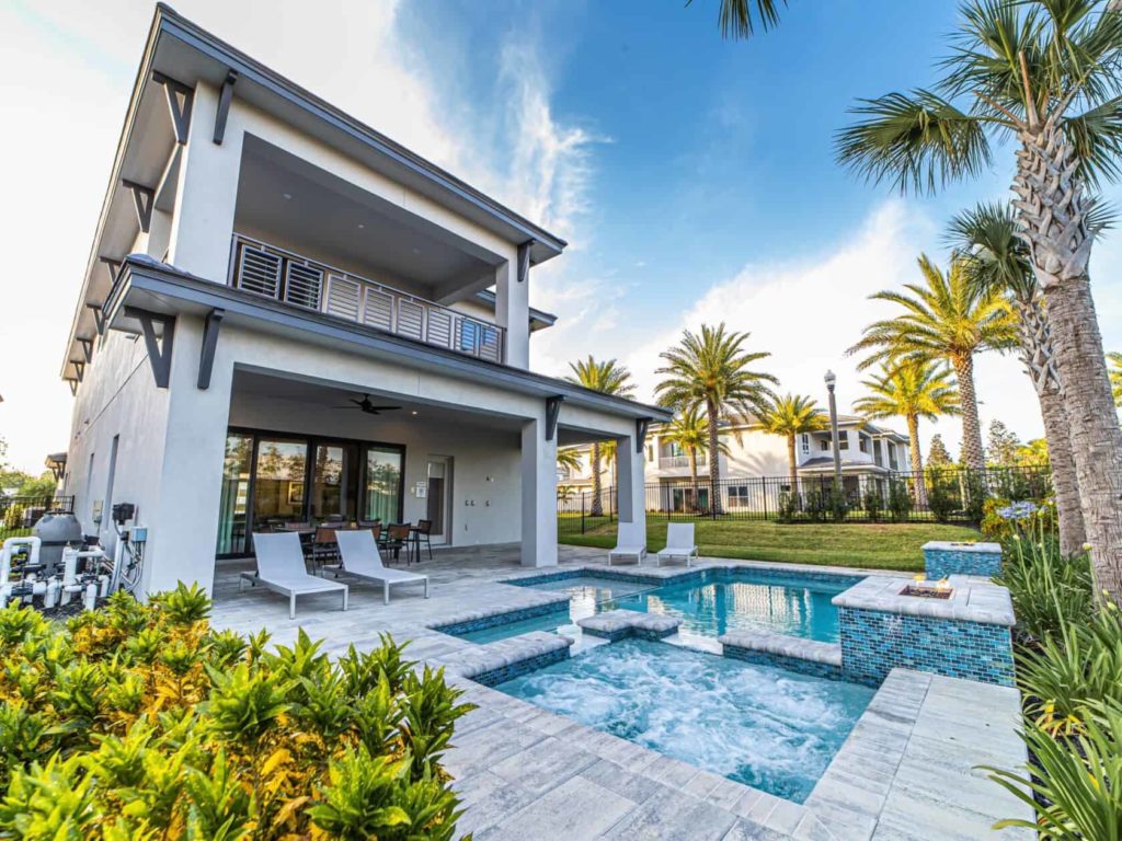 Private pool in the backyard of a Bear’s Den Resort Orlando curated resort residence.