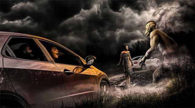 Have A Scary Fun Time At The Haunted Road Attraction At Bear's Den Resort Orlando.