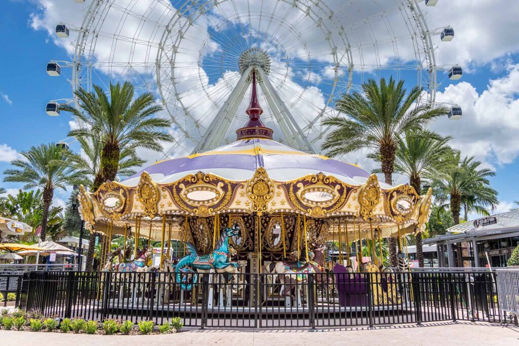 Carousel and ferris wheel at ICON Park