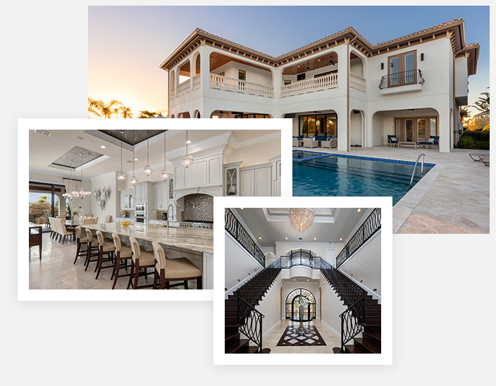 Meetings 2 Split image: Inside and outside view of a Bear’s Den Resort Orlando curated resort residence vacation home.