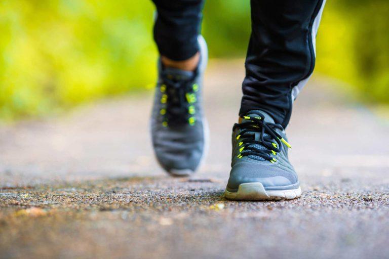 Running shoes on a trail